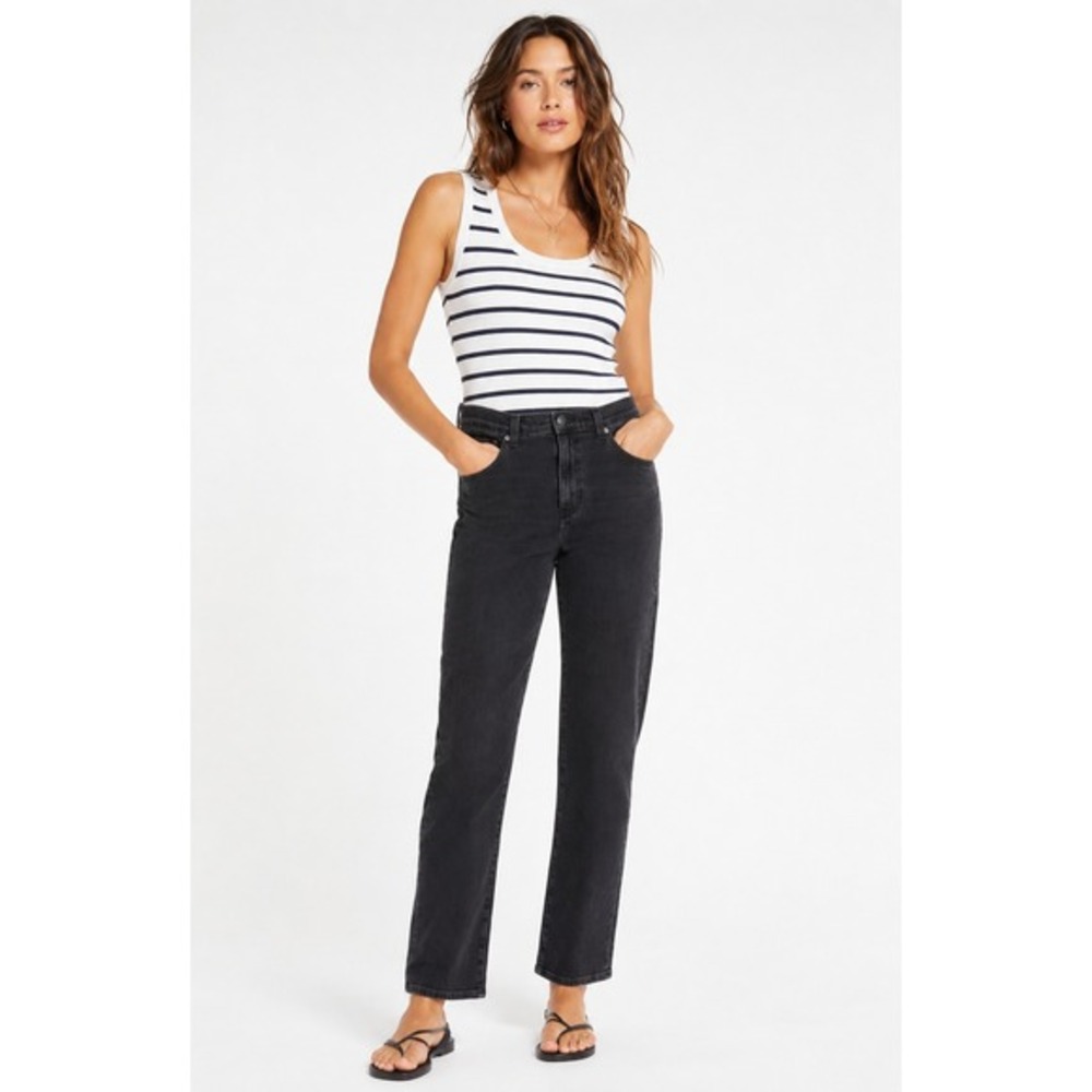 AG Adriano Goldschmied Brinley Mid-Rise Straight Jeans Glasgow Black 32‎ NWT